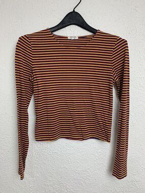 Heart And Hips Affordable Luxury Multi Color Stripe Long Sleeve Shirt Size M